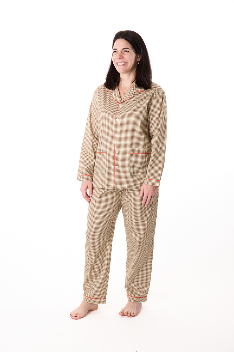 Houndstooth Tailored Flare Women's Pajama Set
