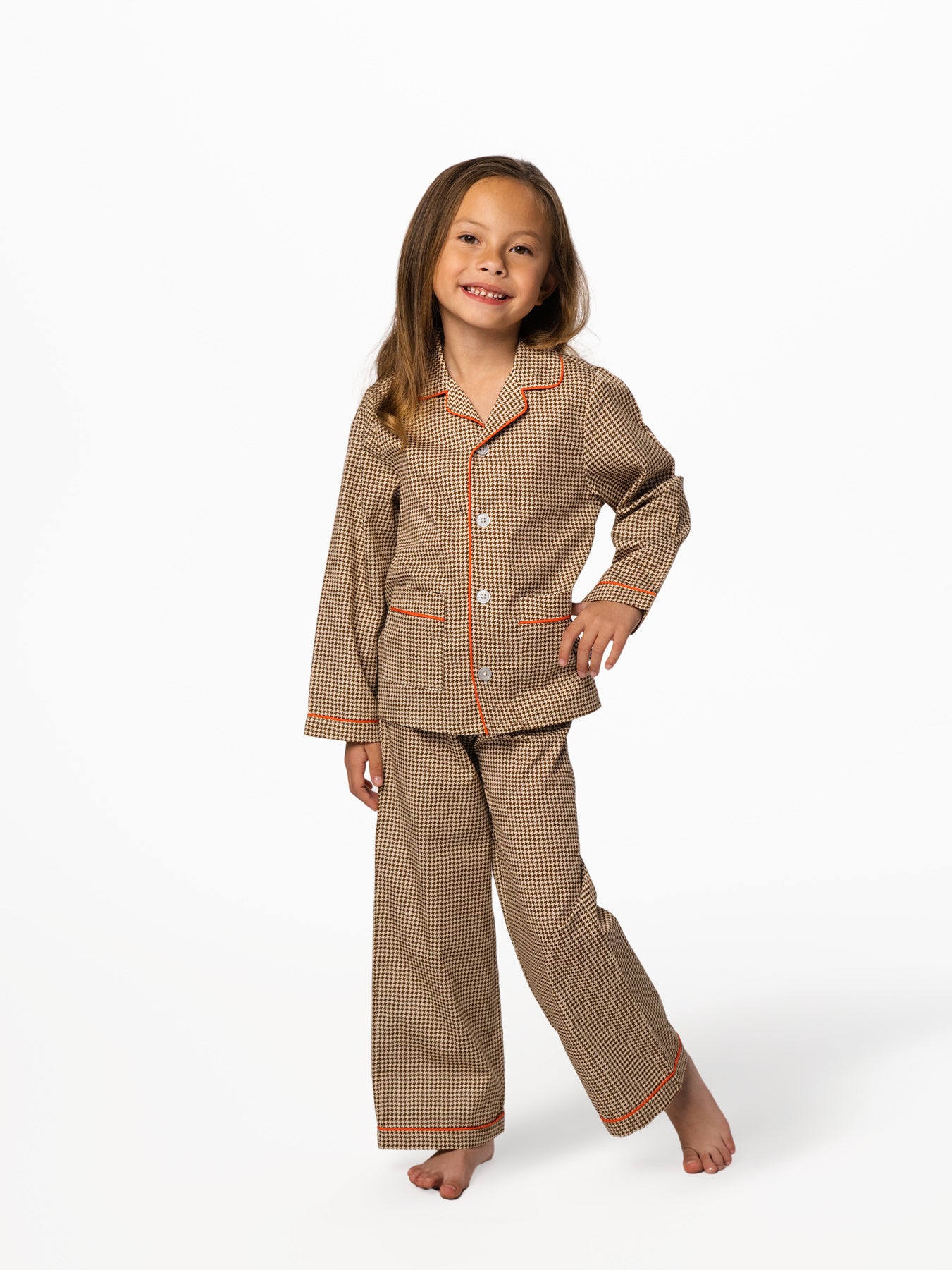 Houndstooth Flare Pajama Set for Kids