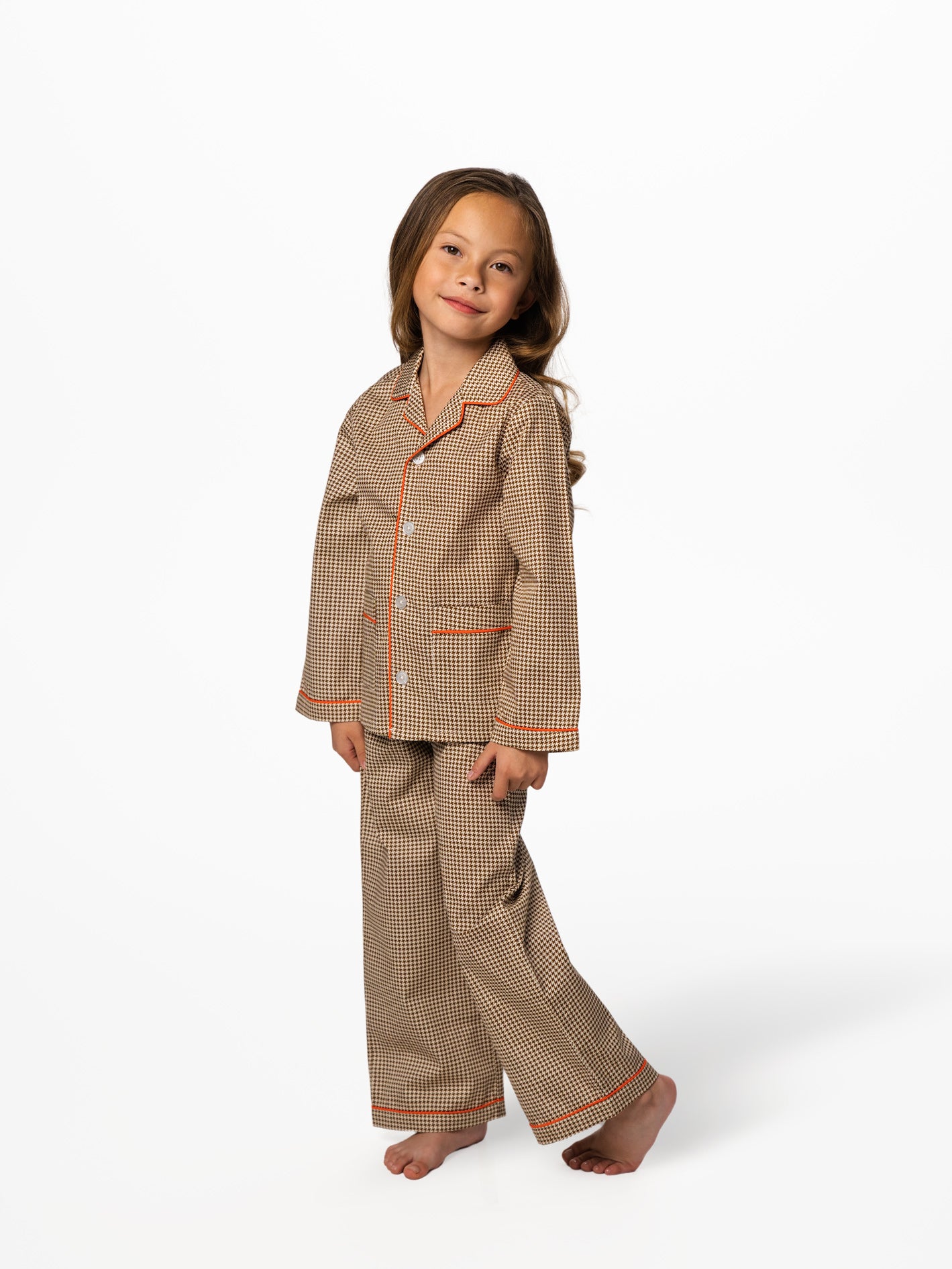 Houndstooth Flare Pajama Set for Kids