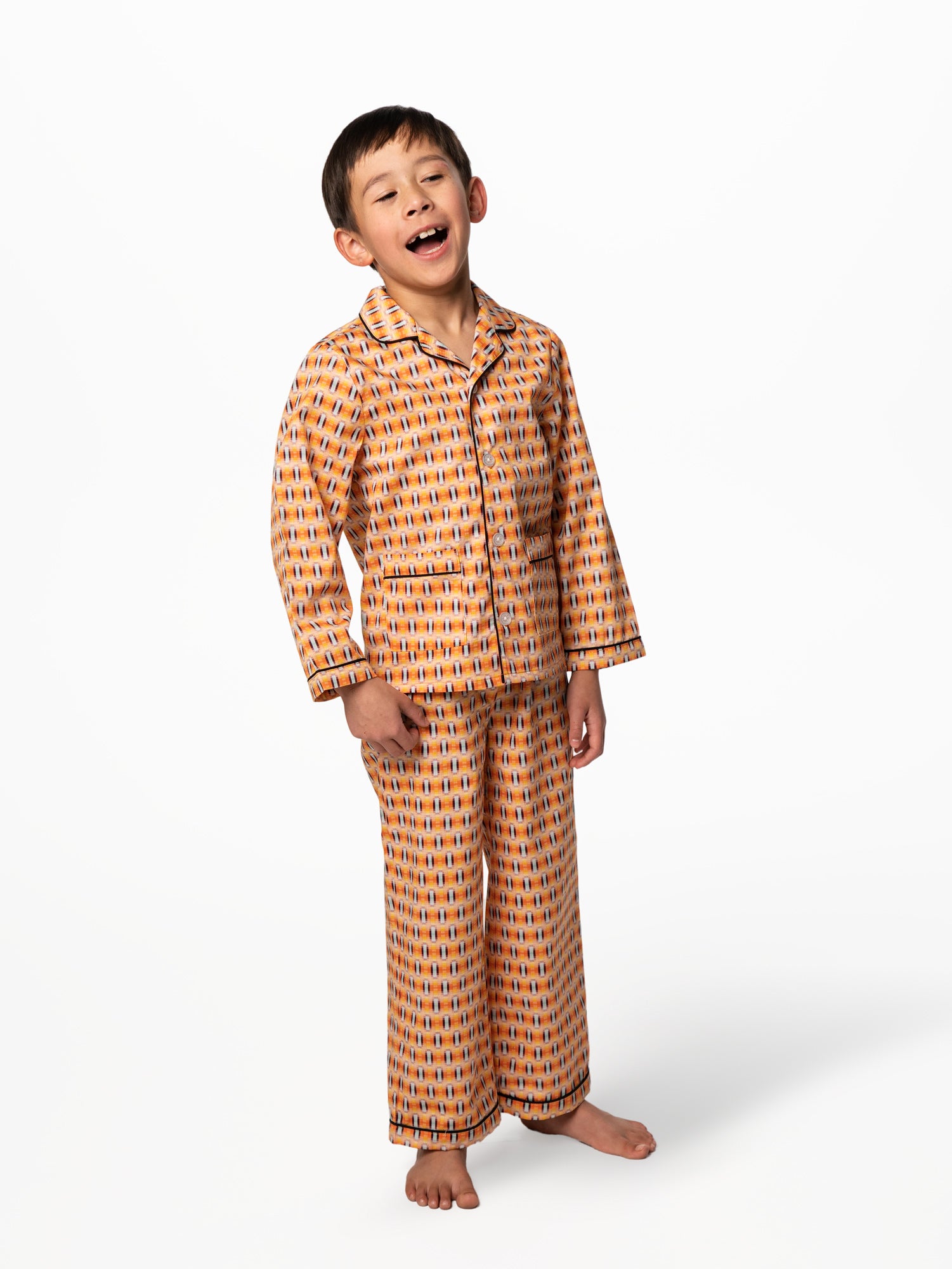 Midcentury Modern Long Pajama Set for Kids